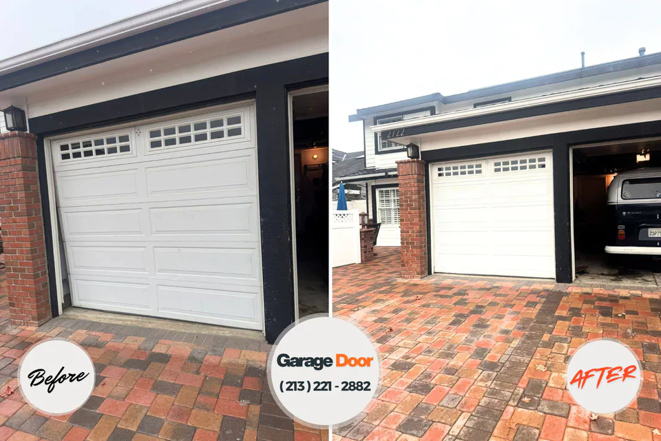 Before and after: garage door repair Donald, OR